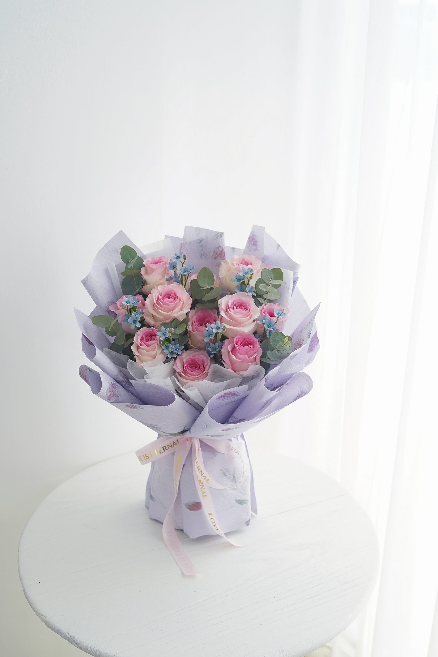 11 Stalks Pink Rose Bouquet