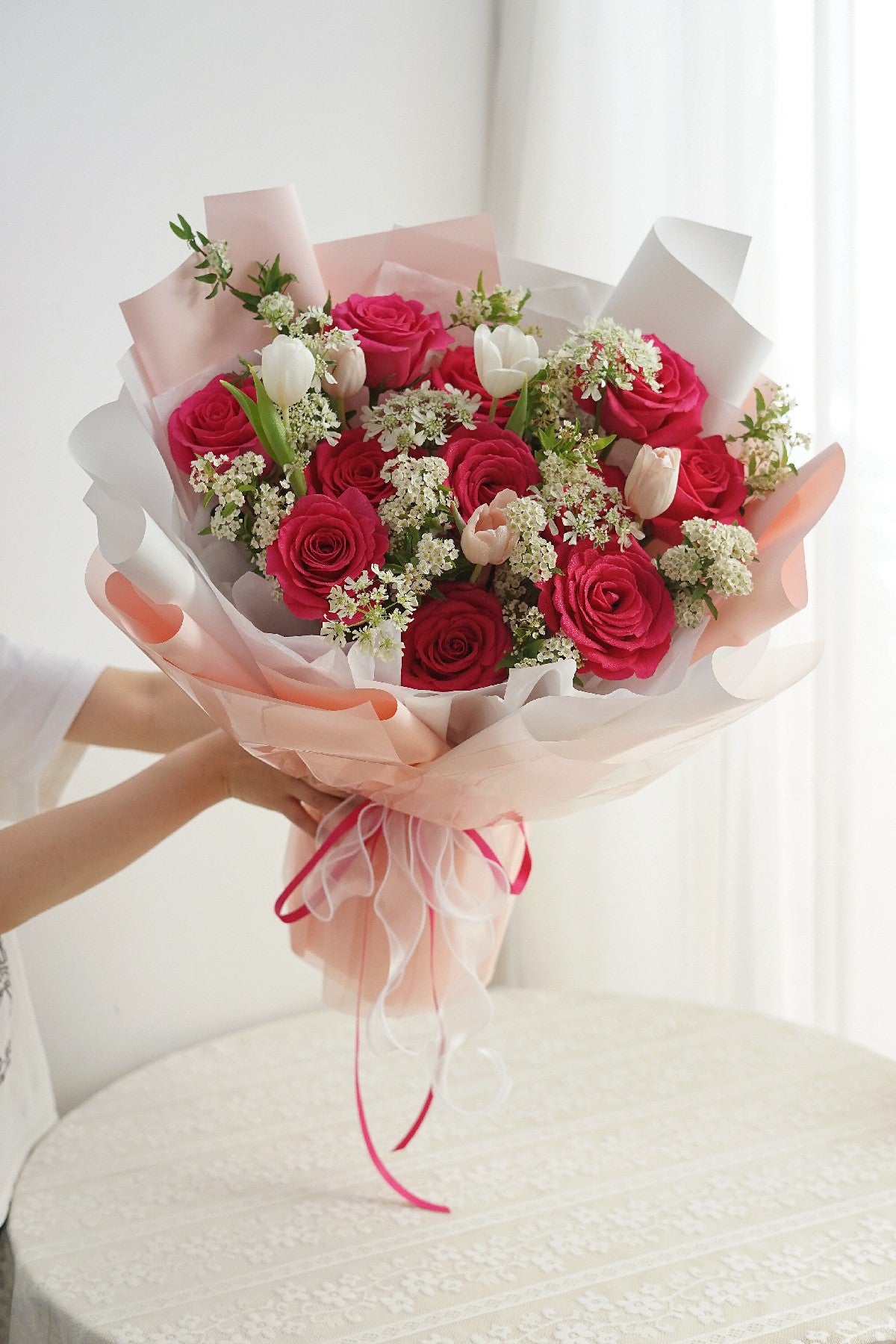 Floyd Rose and Tulips Bouquet