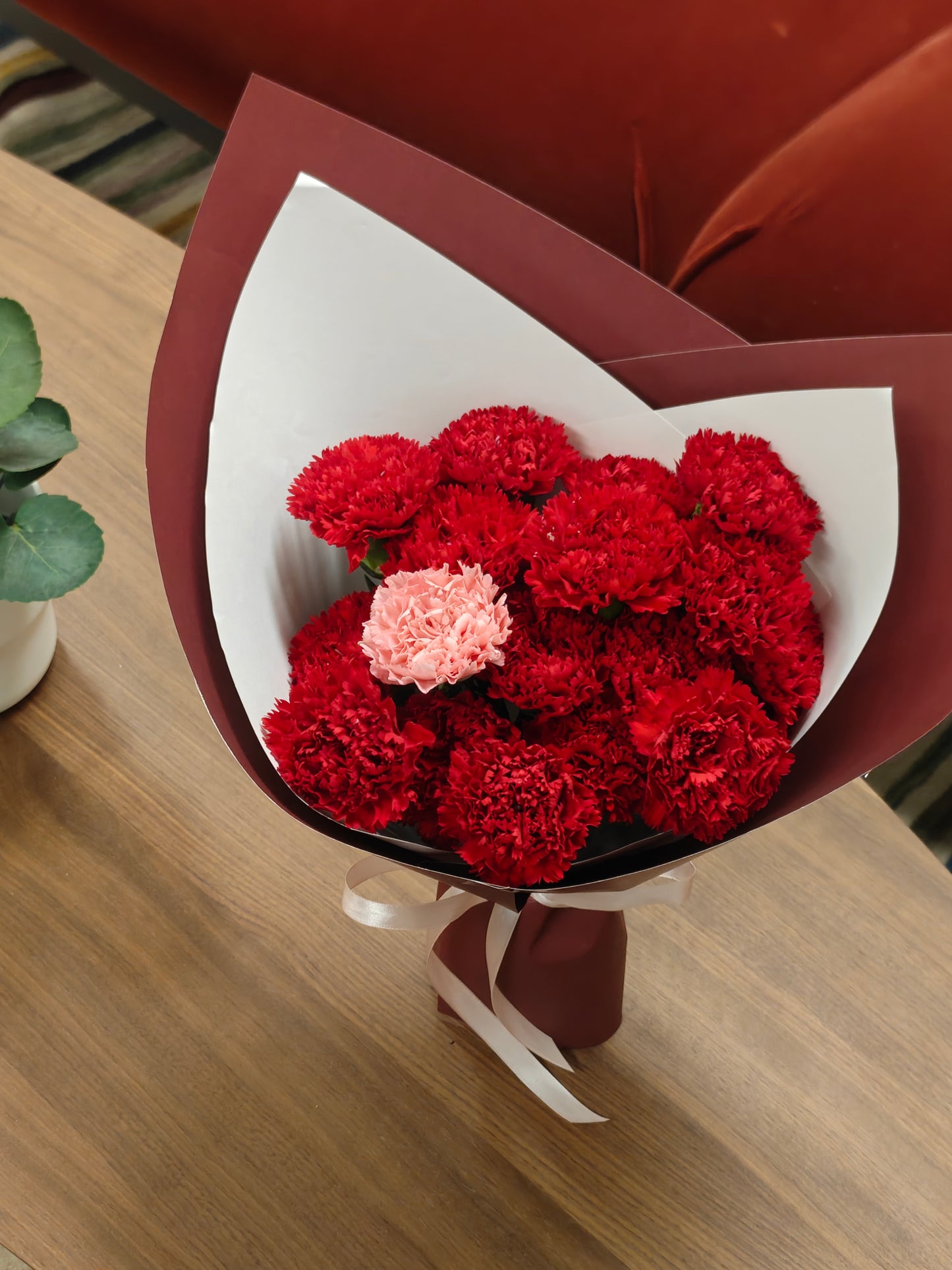 19 Red Carnation Bouquet