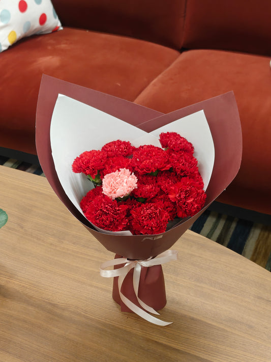 19 Red Carnation Bouquet