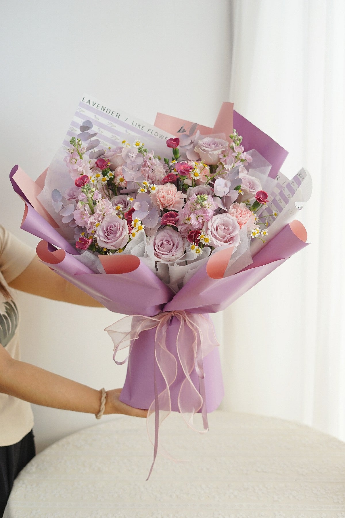 Pink Rose and Carnation Bouquet
