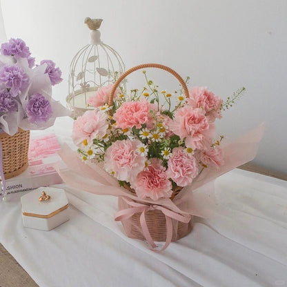 Pink Carnations ｜Flower Basket