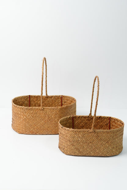 Handmade Woven Rattan Flower Basket｜V027