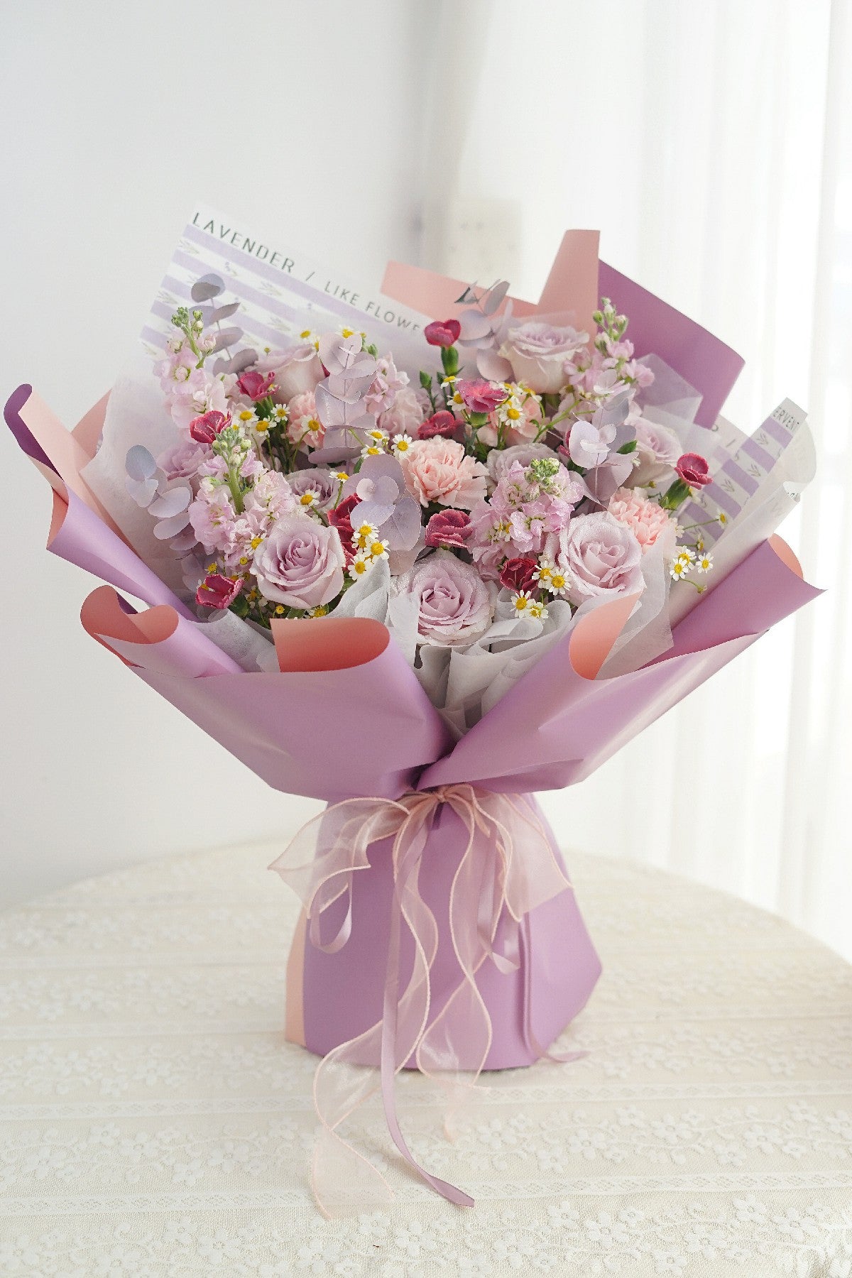 Pink Rose and Carnation Bouquet