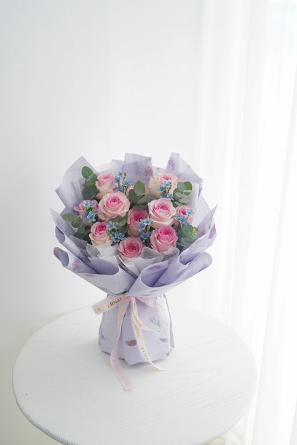 11 Stalks Pink Rose Bouquet