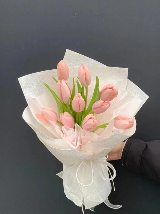 10 Pink Tulips Bouquet